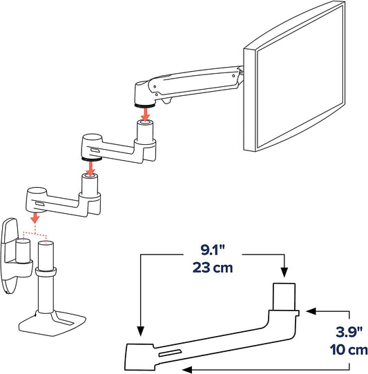 Ergotron LX Monitor Arm Extension