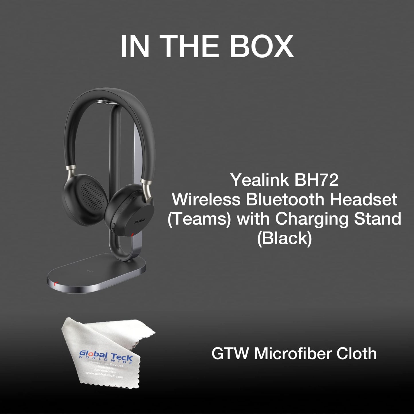 Yealink BH72 Bluetooth Wireless Headset with Charging Stand Teams Black USB-A