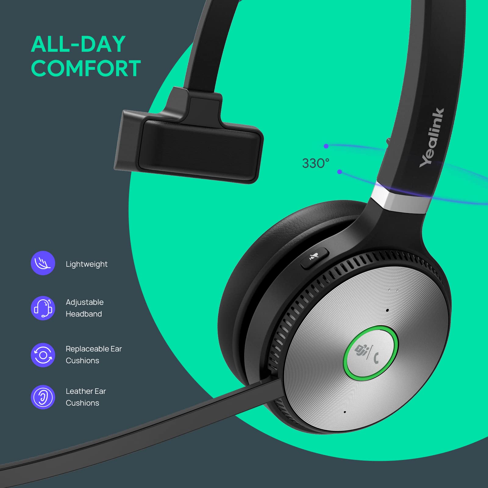 Yealink WH66 Mono DECT Wireless Headset – Langya Tech