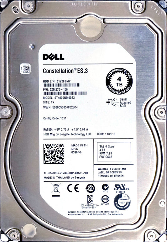 Refurbished Dell 4TB 7.2K SAS 3.5 HDD